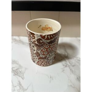 Vintage Hyalyn LB 112 NWOT Brown Paisley Cork Bottom Porcelain Cup
